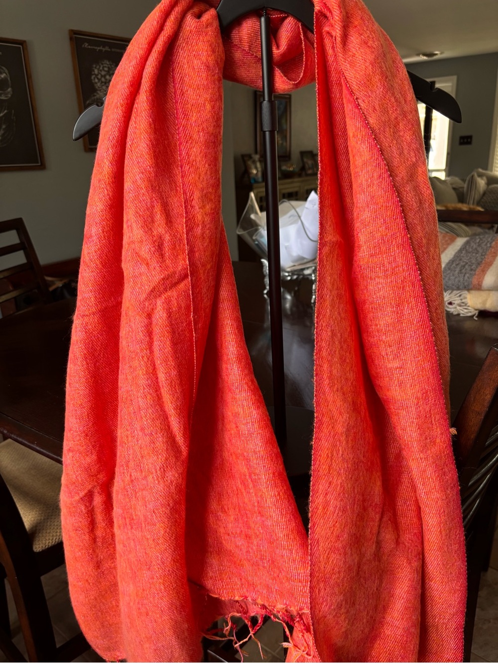 Orange Wool Decorative Throw Scarf - Brand